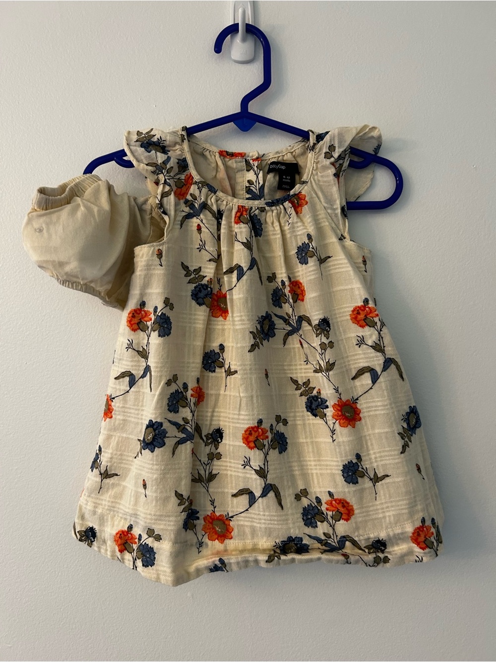 GAP Cream Dress with Navy & Orange Floral Print